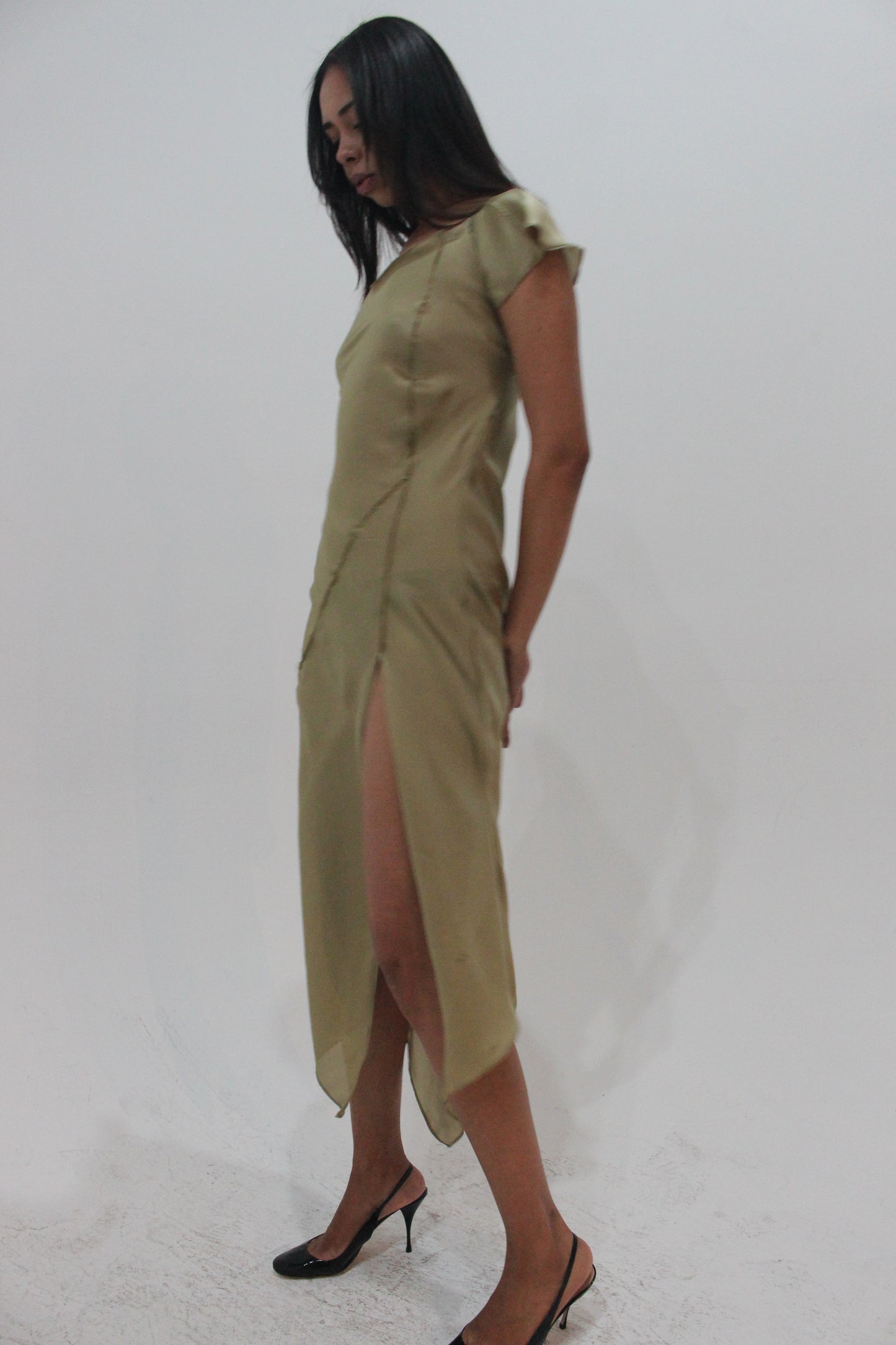 Silk Bias Dress Sage