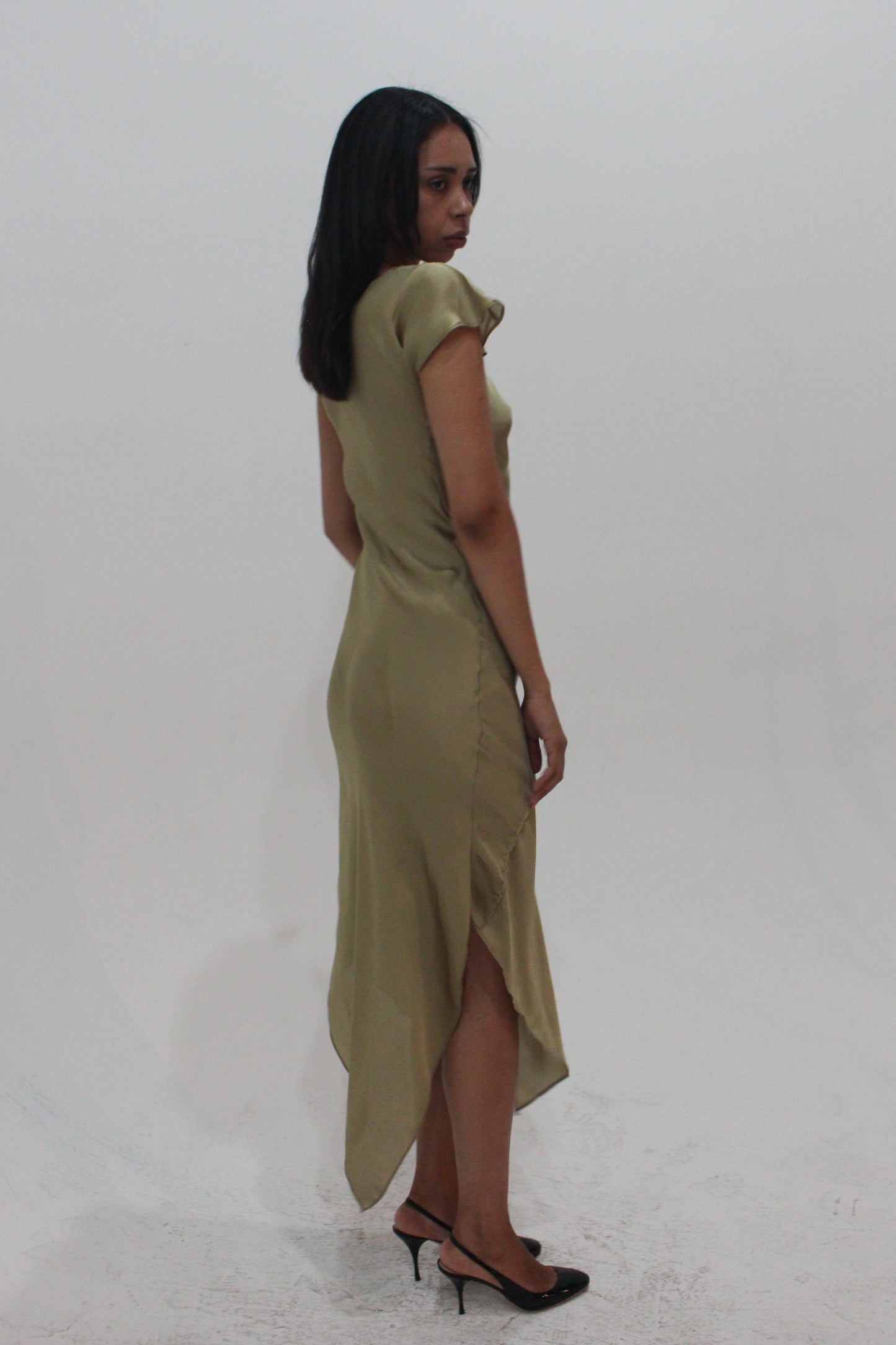 Silk Bias Dress Sage