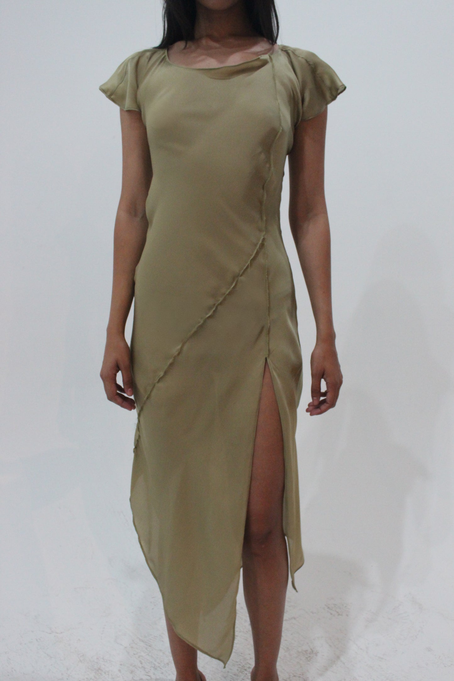 Silk Bias Dress Sage