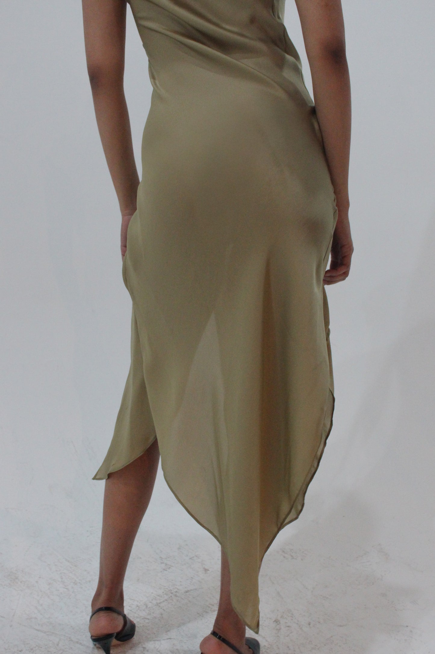 Silk Bias Dress Sage